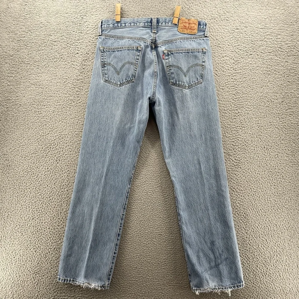 Levis 501 Jeans Mens 34x30* Blue Whisker Denim Button Fly 90s Streetwear Skate‎
